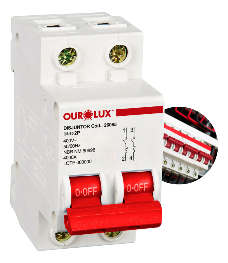 Disjuntor Bipolar Curva C 16a -Ourolux