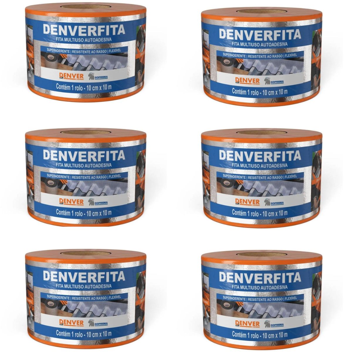 6 x Fitas Asfáltica Adesiva Aluminizada V...
