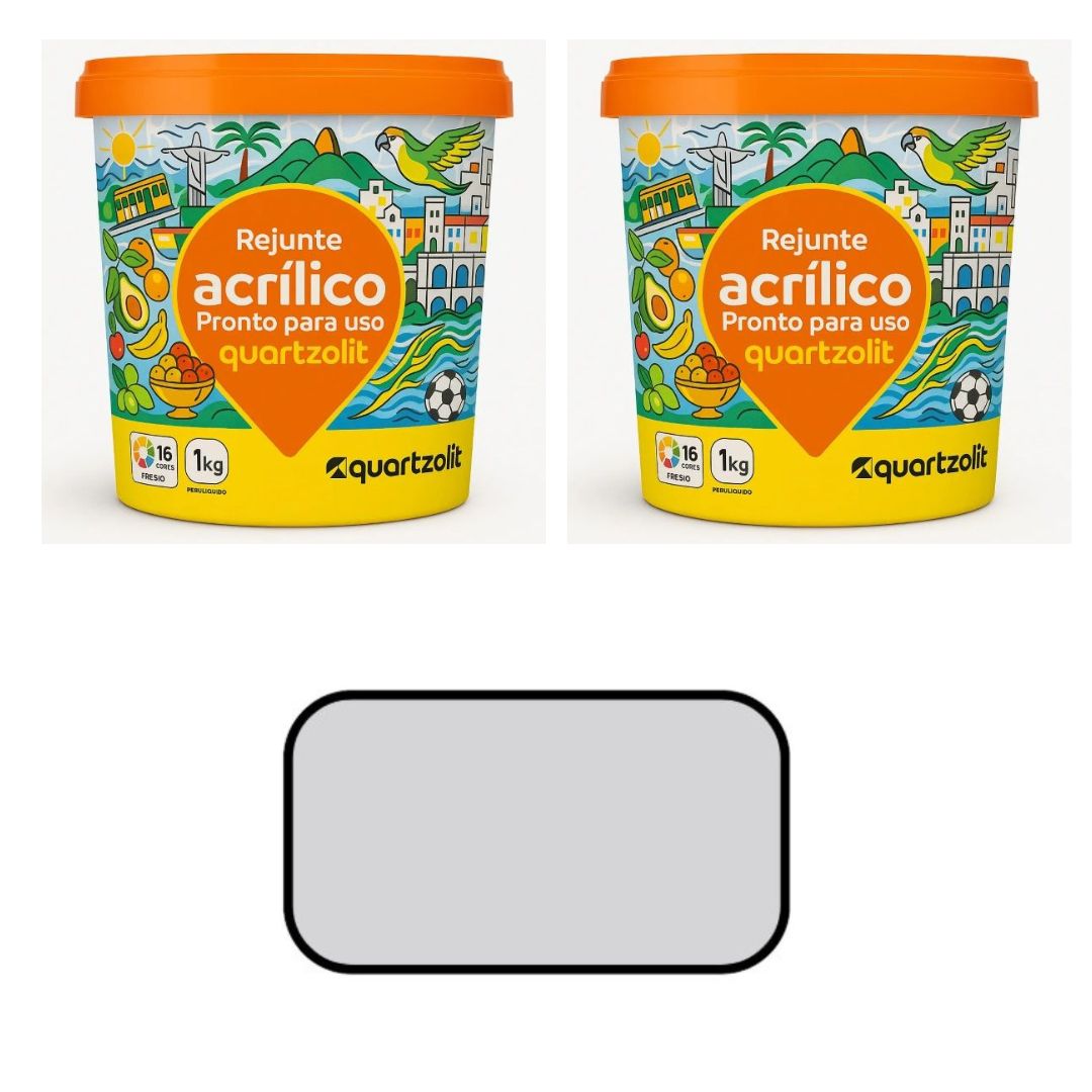 Kit 2 x Rejunte Acrílico Cinza 1kg Quartz...